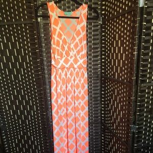 💥Orange and White💥 full length maxi dress